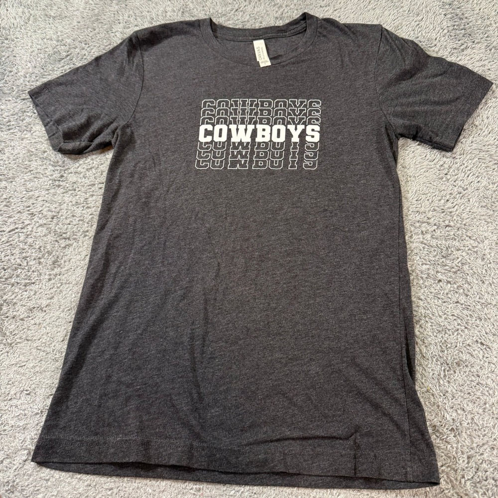 Bella Canvas Unisex Cowboys Graphic T Shirt S Charcoal Grey Heathered Sport Tee